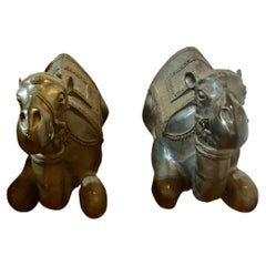Vintage Incredible Pair of Cast Bronze Recumbent Camels