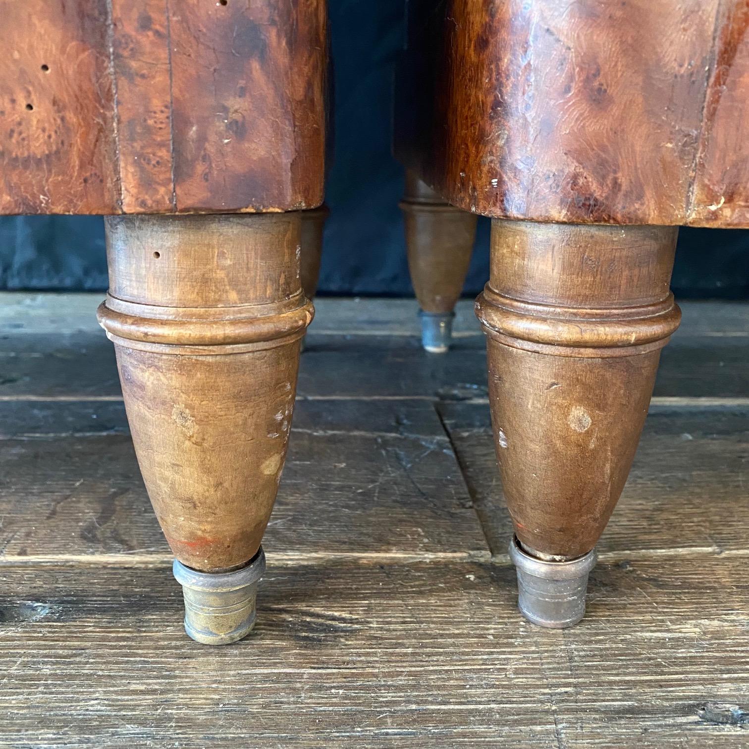 Incredible Pair of French Antique Marble Top Burlwood Inlaid Night Stands  For Sale 8