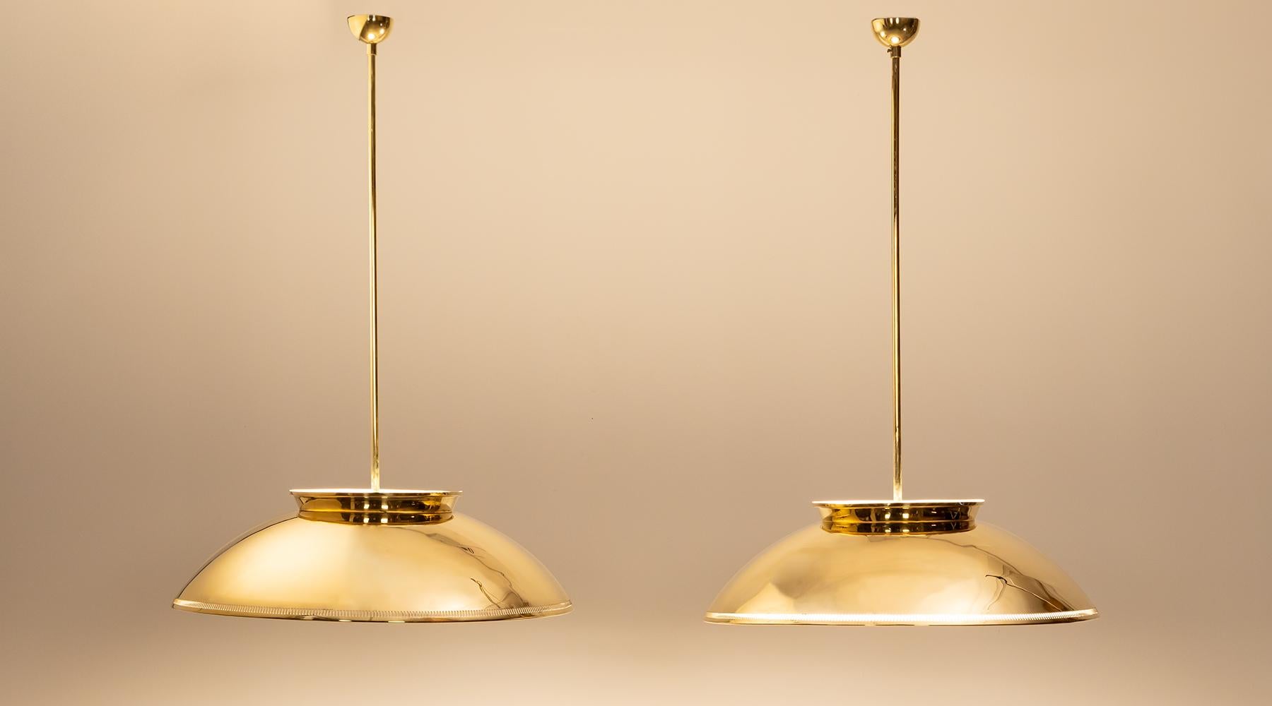 Mid-Century Modern Incredible Pair of Pendant Lamps by Paavo Tynell ( Diameter 120 cm )  For Sale