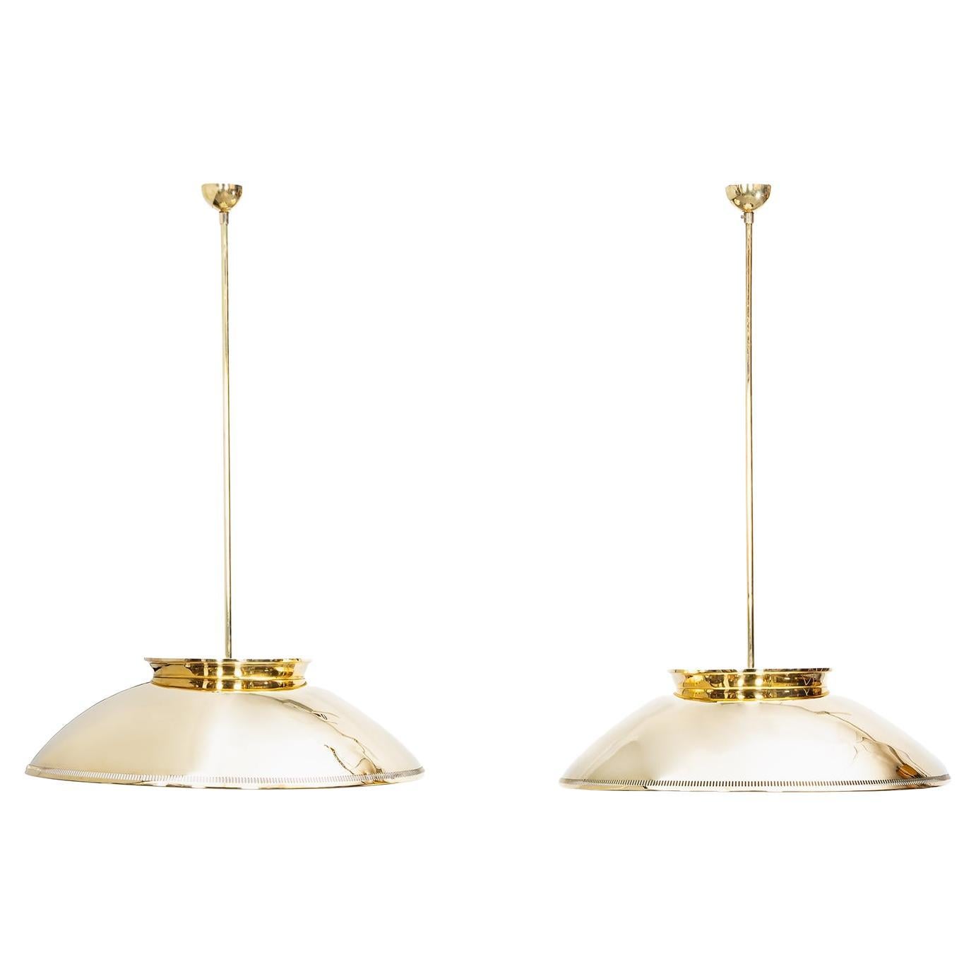 Incredible Pair of Pendant Lamps by Paavo Tynell ( Diameter 120 cm )  For Sale