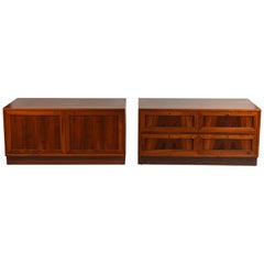Incredible Pair of Rosewood Low Nightstands or Cabinets from Denmark