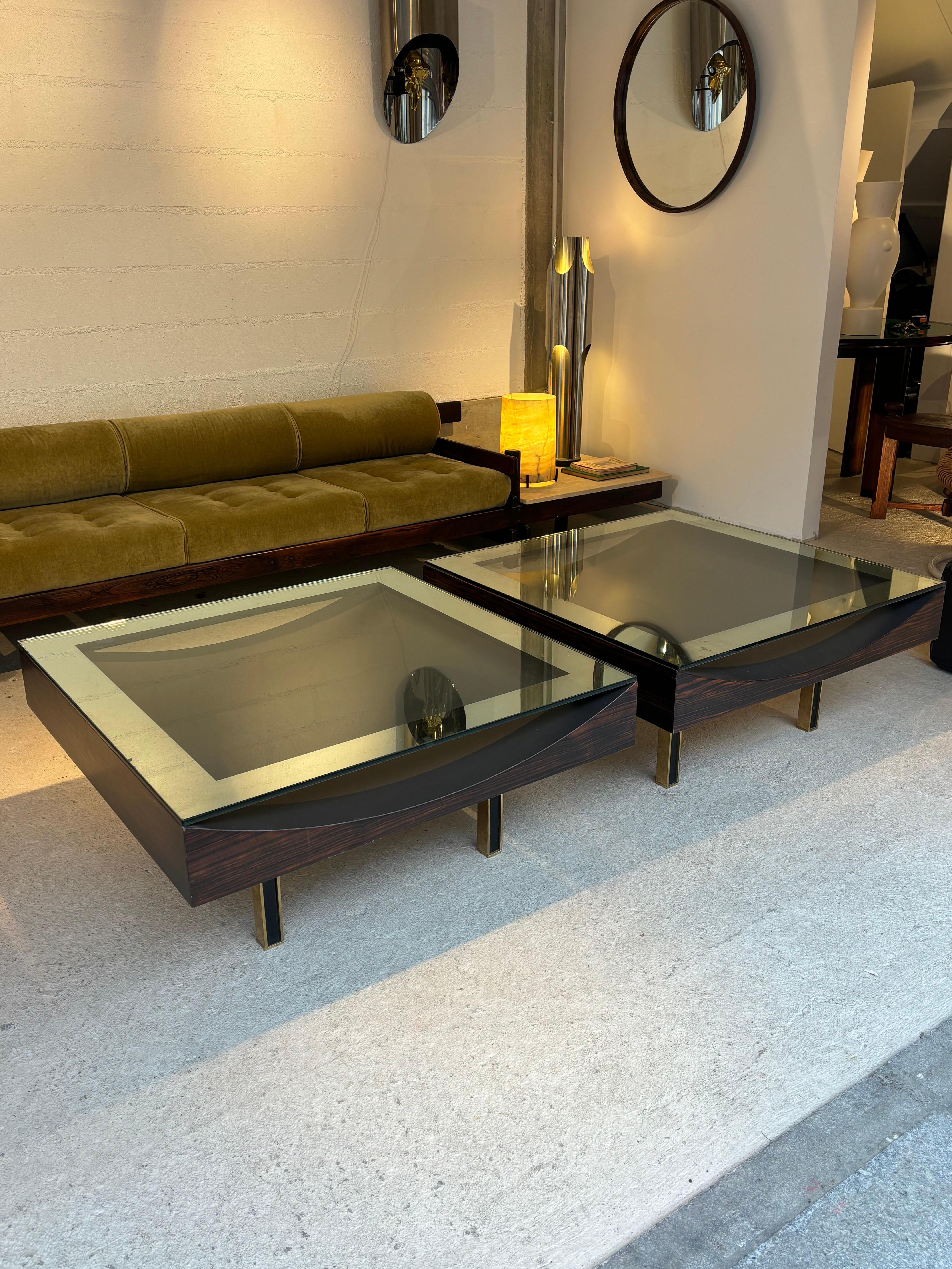 Belgian Incredible Pair of unic coffee table For Sale