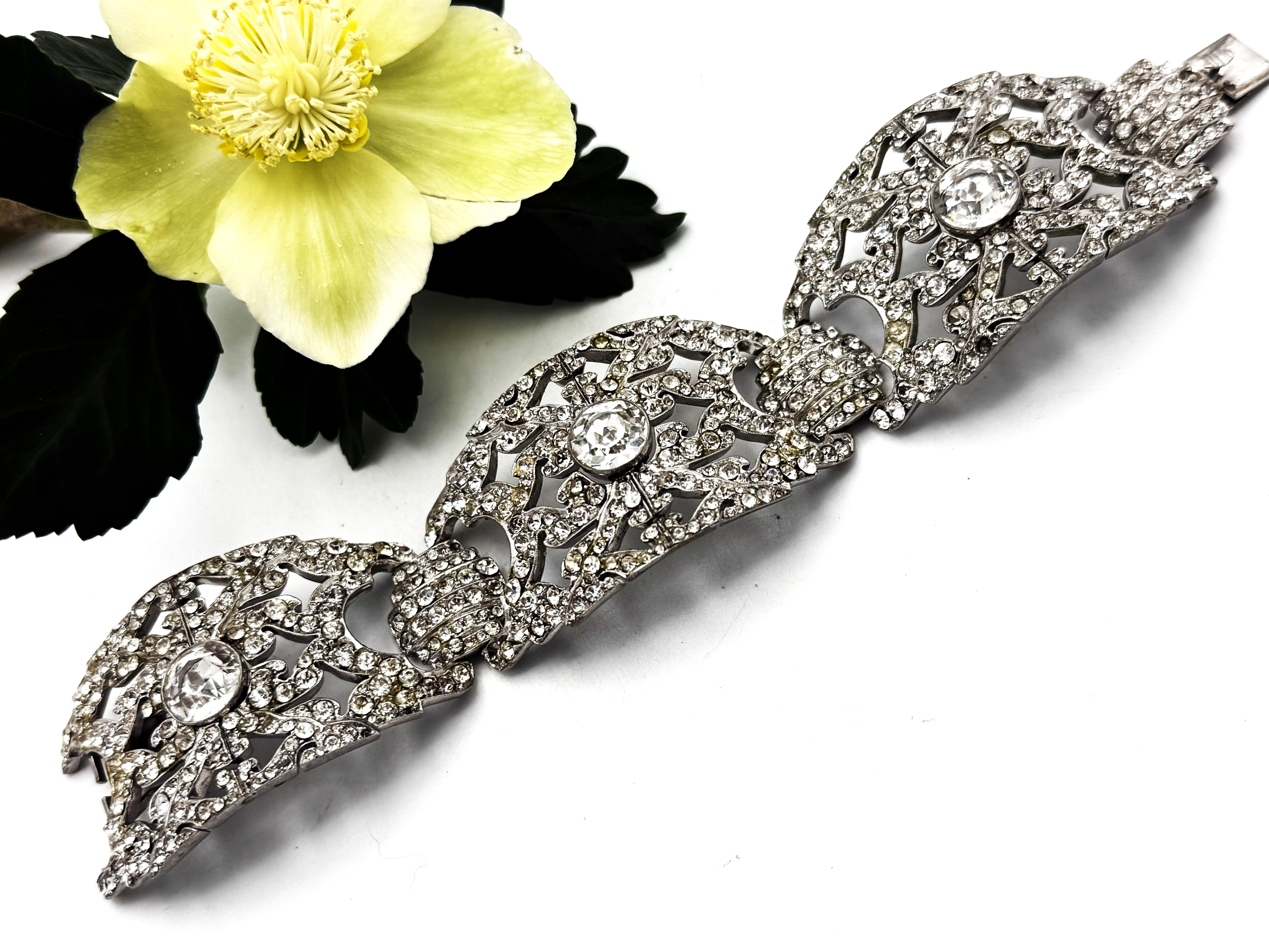 BRACELET INCROYABLE PAST, France, années 1930/40, métal rhodié en vente 9