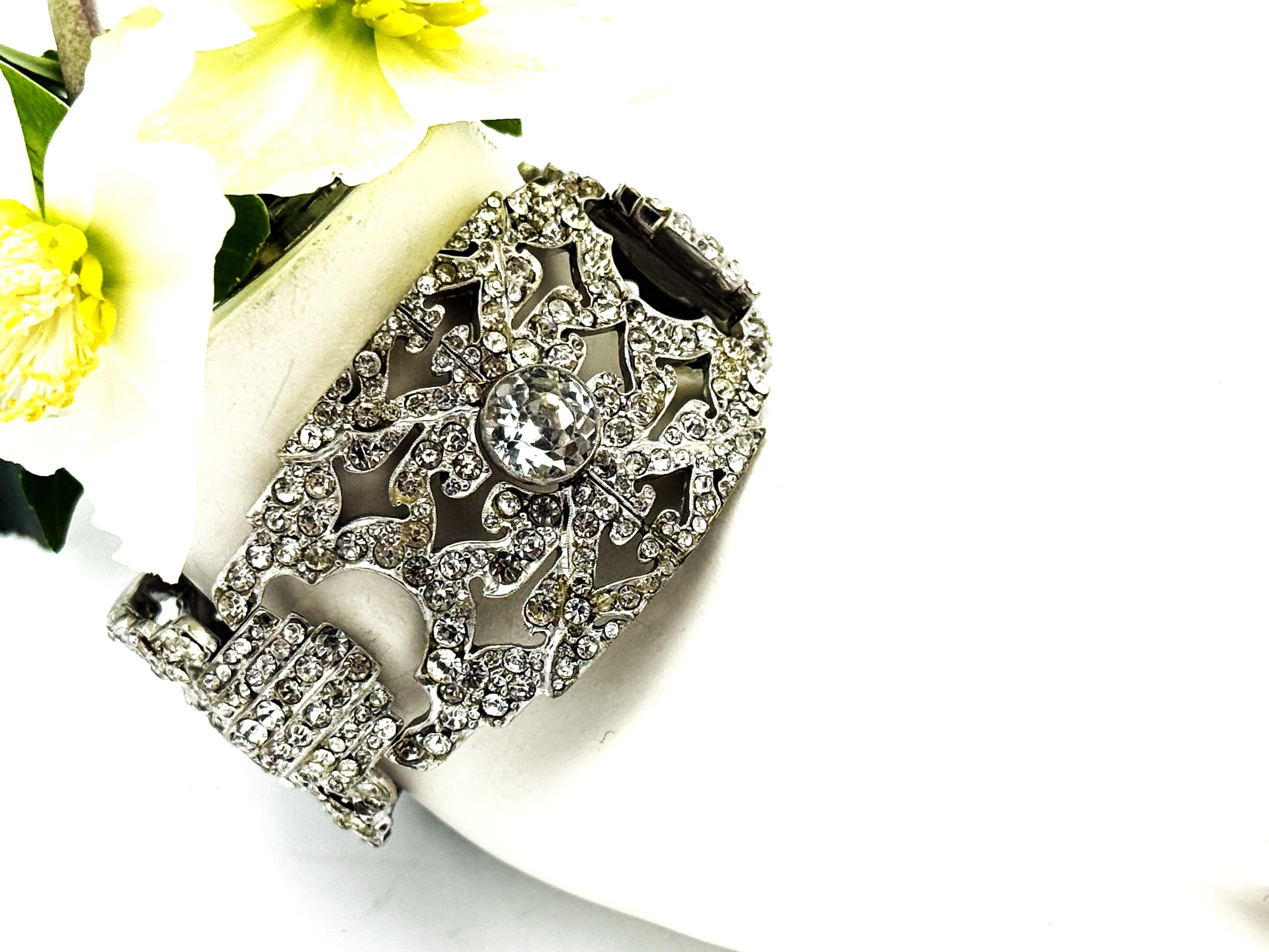 BRACELET INCROYABLE PAST, France, années 1930/40, métal rhodié en vente 10