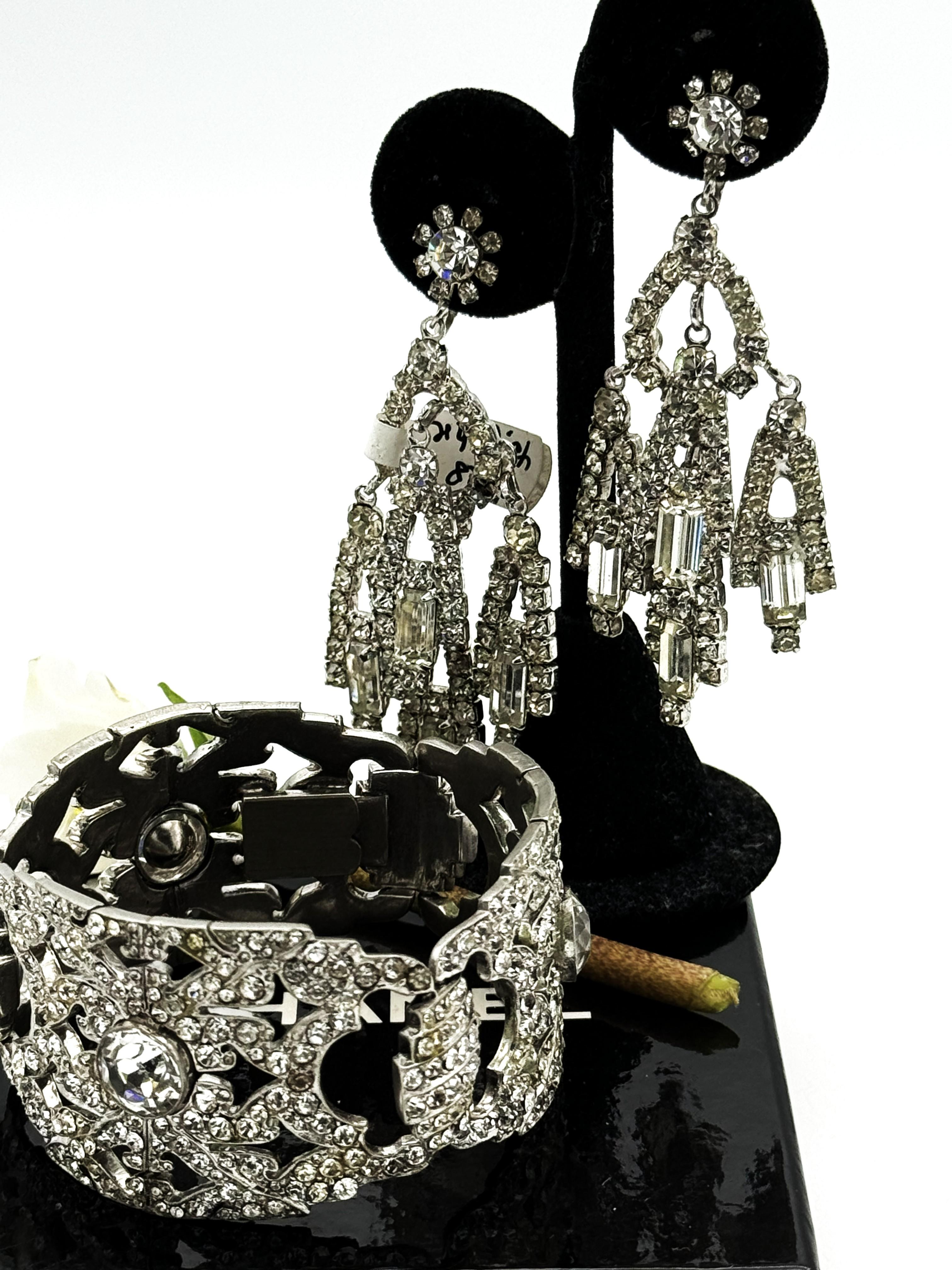 BRACELET INCROYABLE PAST, France, années 1930/40, métal rhodié en vente 11