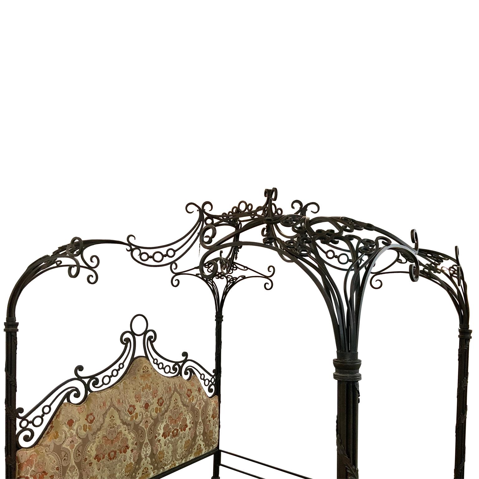 iron bed with canopy