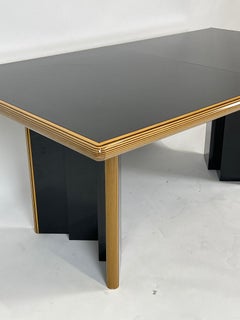 Incroyable table à manger Pierre Cardin pour Roche Bobois en laque noire:: Italie