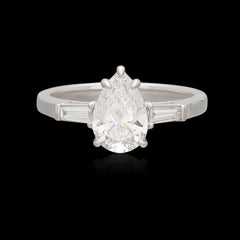 Incredible Platinum 1.50ct GIA D/Internally Flawless Pear Diamond Ring