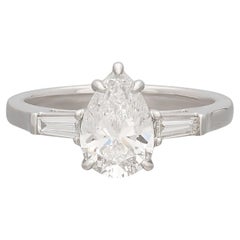 Incroyable bague en platine 1,50 ct GIA D/Internally Flawless Pear Diamond Ring