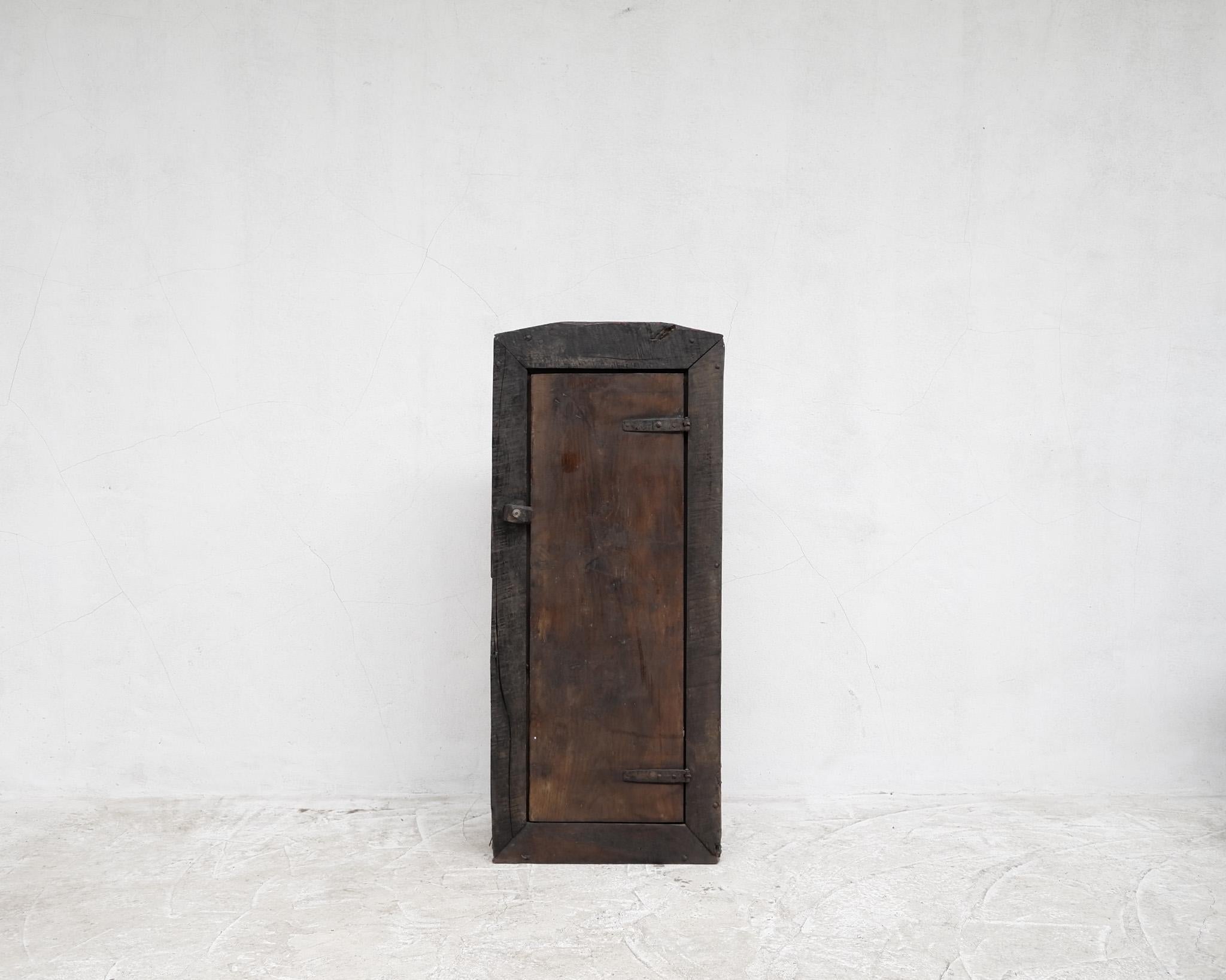 An exceptional Pyrenean 18th C. Mountain cupboard.

Constructed from thick slabs of hewn chestnut.

Heavily Heavily Patinated due to hundreds of years of use.

Totally pure Spanish vernacular furniture.
  

(Two others available in separate