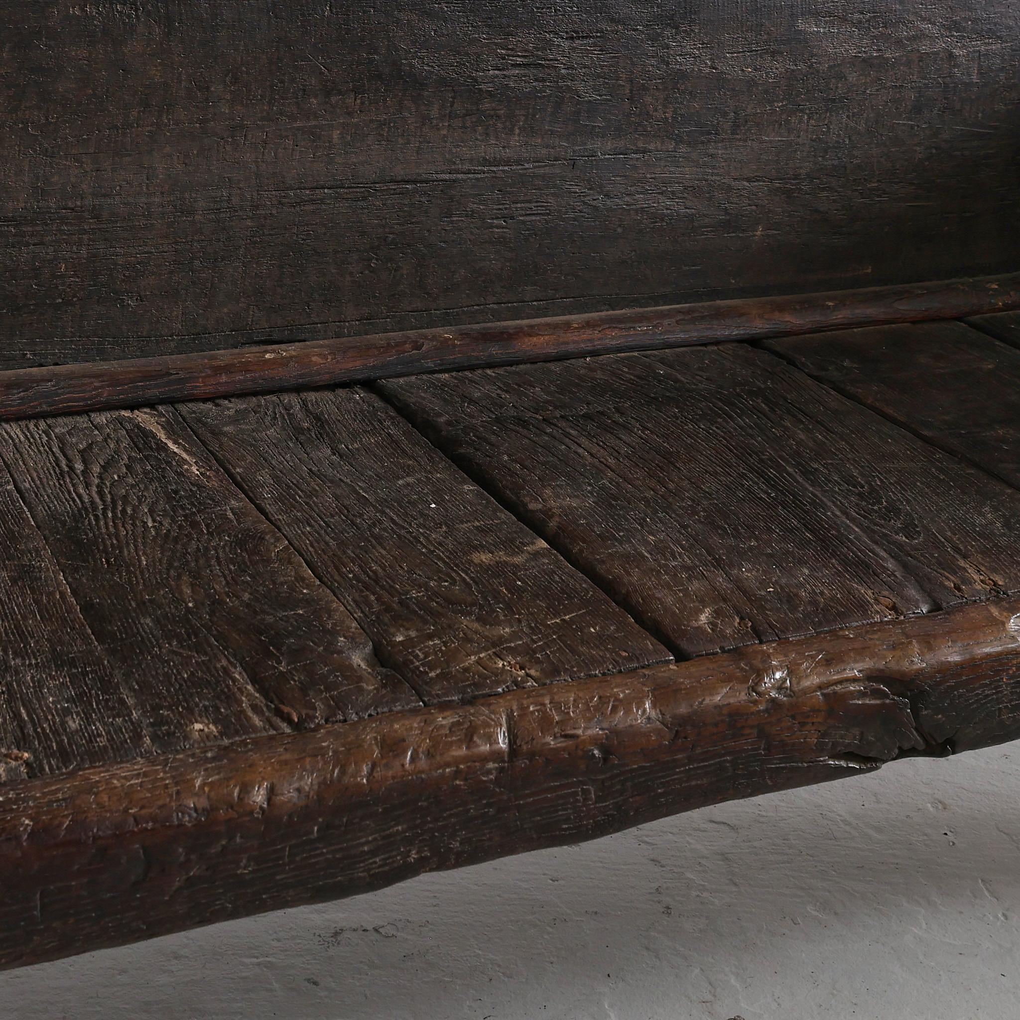 Incredible Primitive XL Primitive Early 18th C. Galician Bench 4