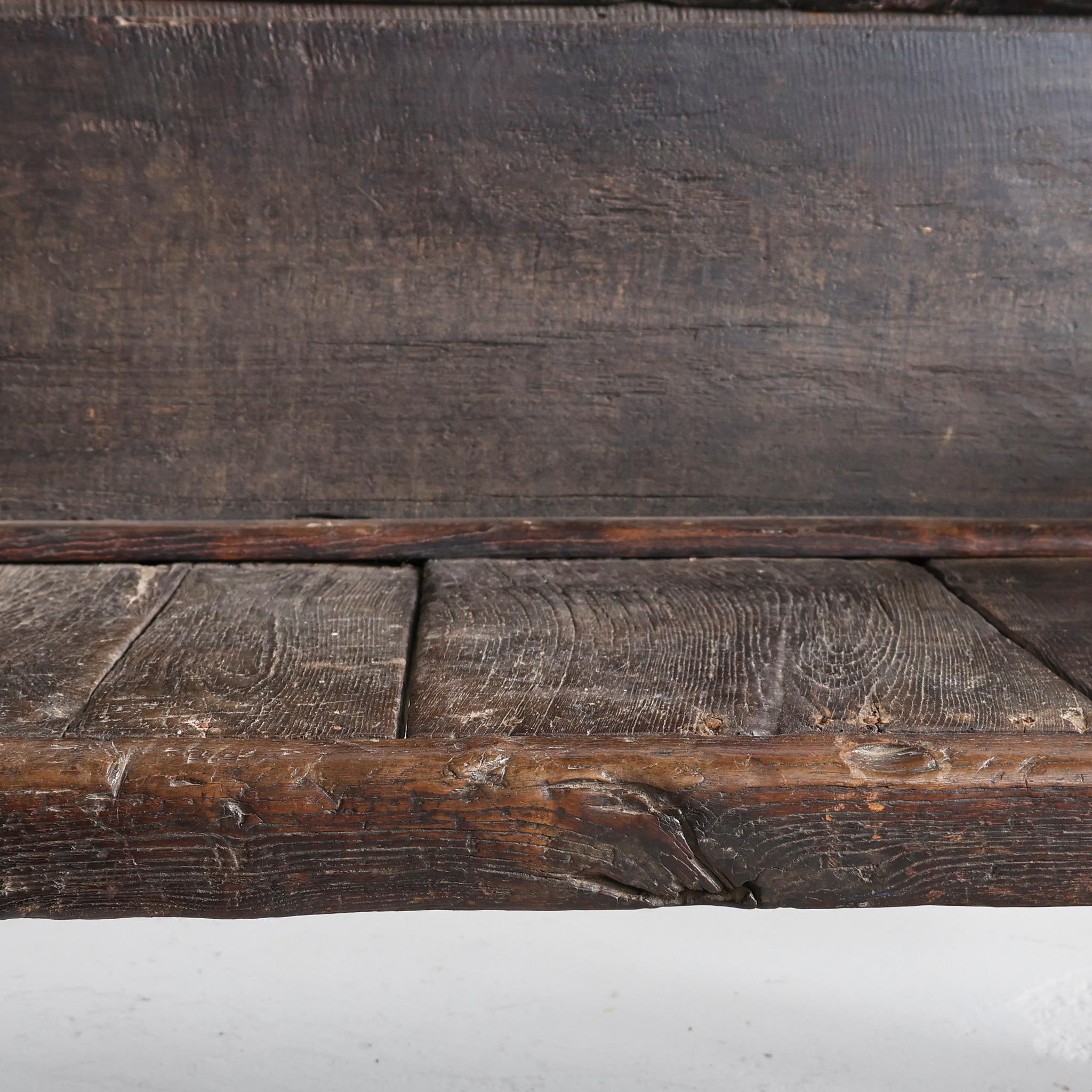 Incredible Primitive XL Primitive Early 18th C. Galician Bench 6