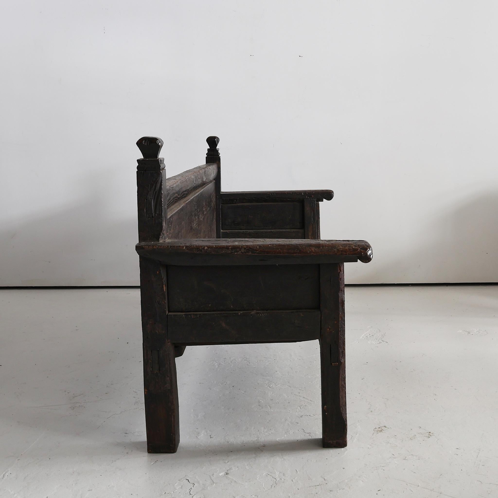 Early 18th Century Incredible Primitive XL Primitive Early 18th C. Galician Bench