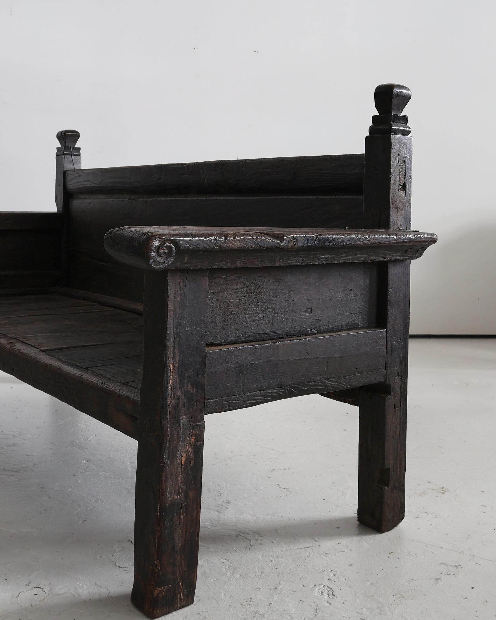 Incredible Primitive XL Primitive Early 18th C. Galician Bench 1
