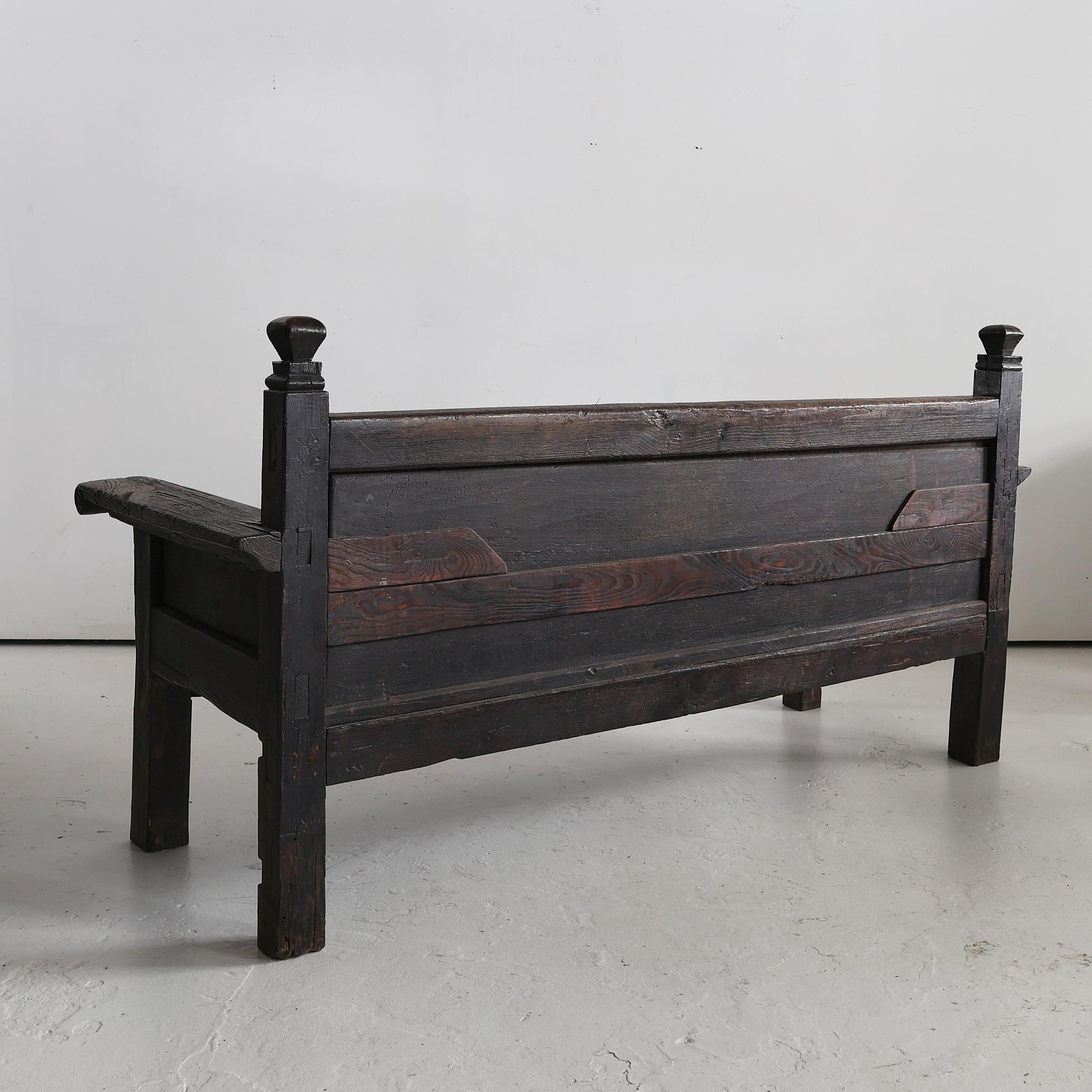 Incredible Primitive XL Primitive Early 18th C. Galician Bench 2