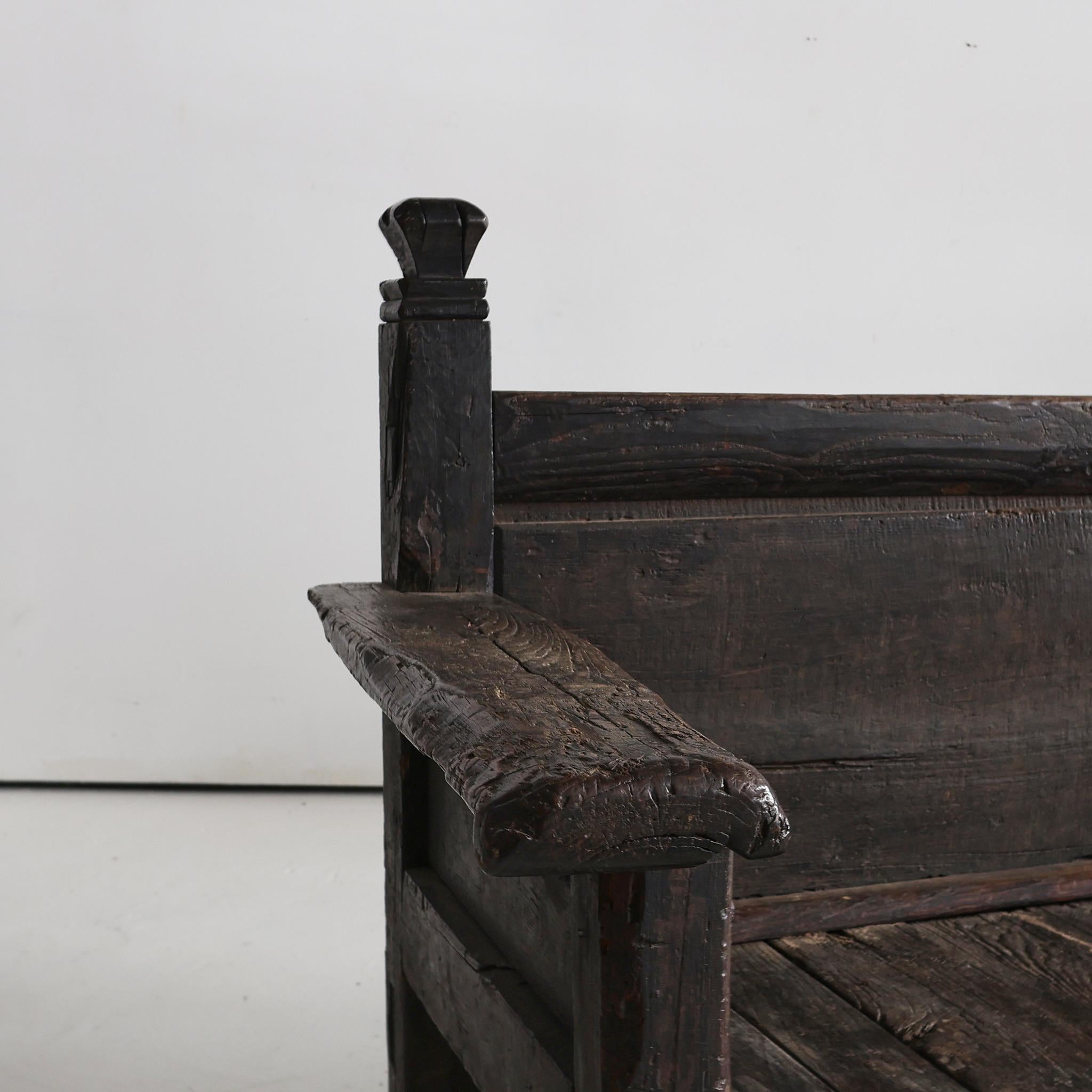 Incredible Primitive XL Primitive Early 18th C. Galician Bench 3