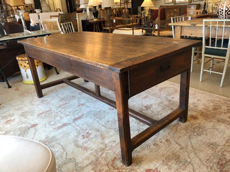 Walnut Farm Table Incredible Rare French Antique Walnut Farm Table or Kitchen Island at ...