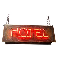 Incredible Rare Neon Vintage Hotel Sign