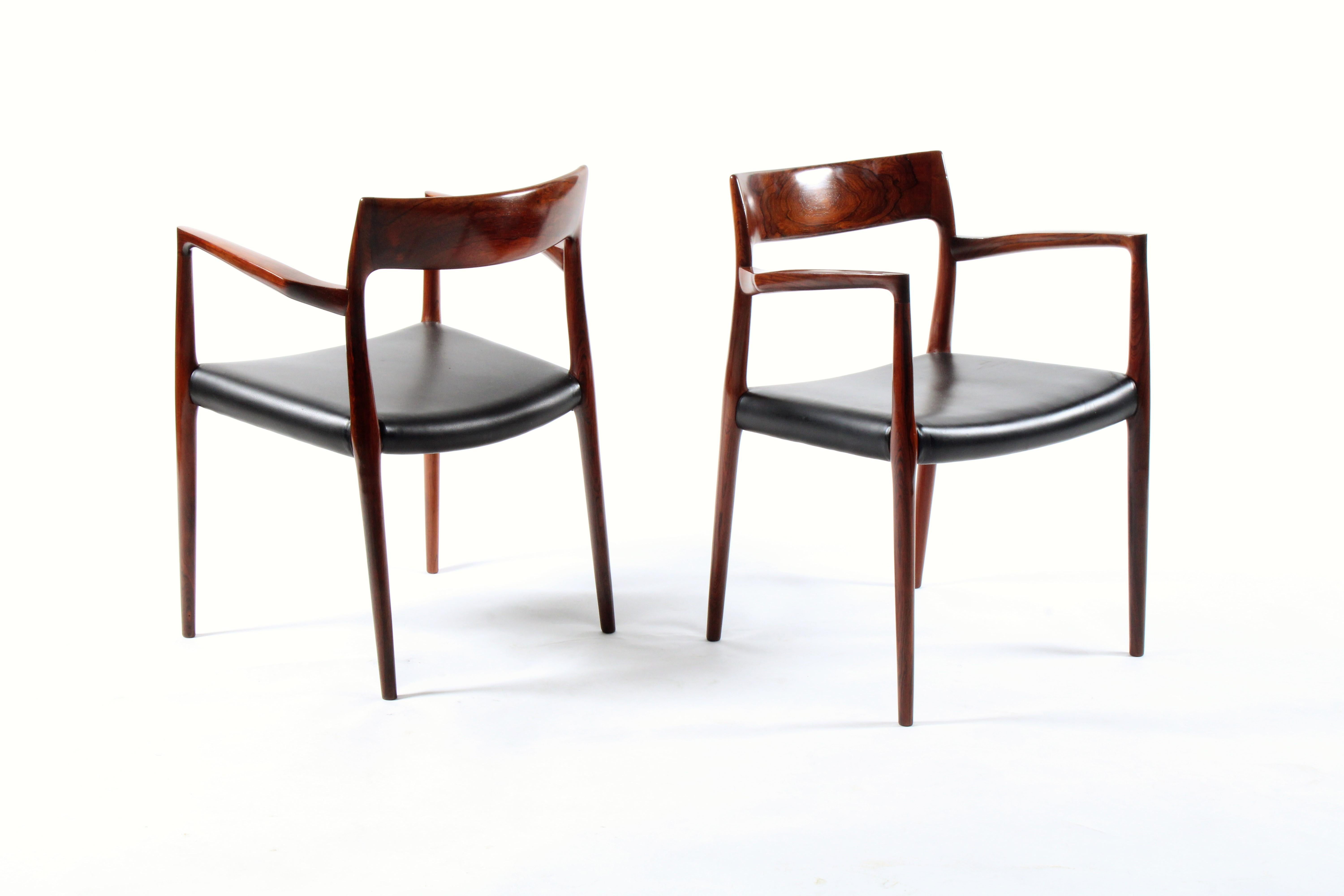 Incredible rare set of eight Niels Otto Moller Model 57 chairs in rosewood In Good Condition In Portlaoise, IE