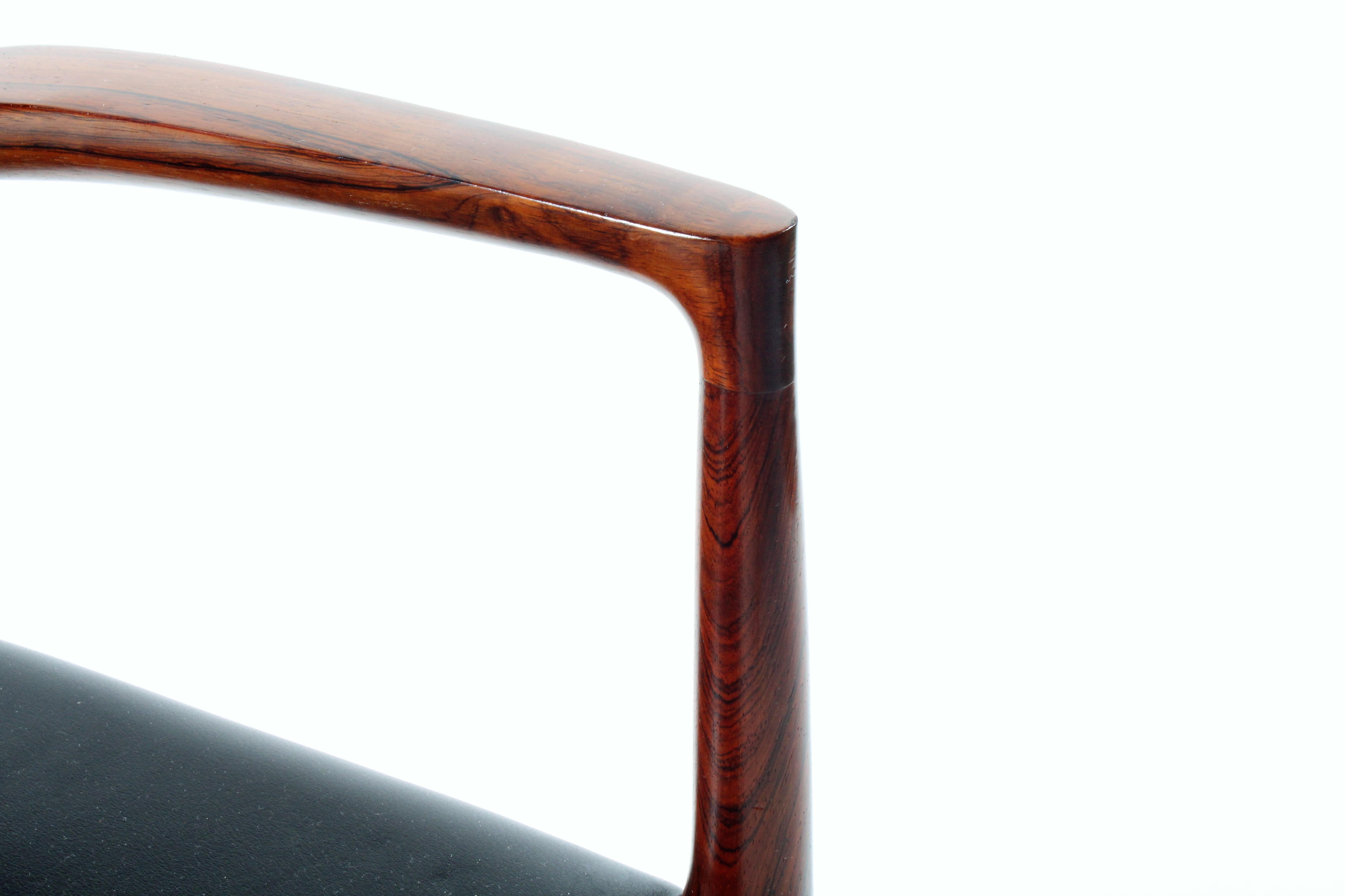 Rosewood Incredible rare set of eight Niels Otto Moller Model 57 chairs in rosewood