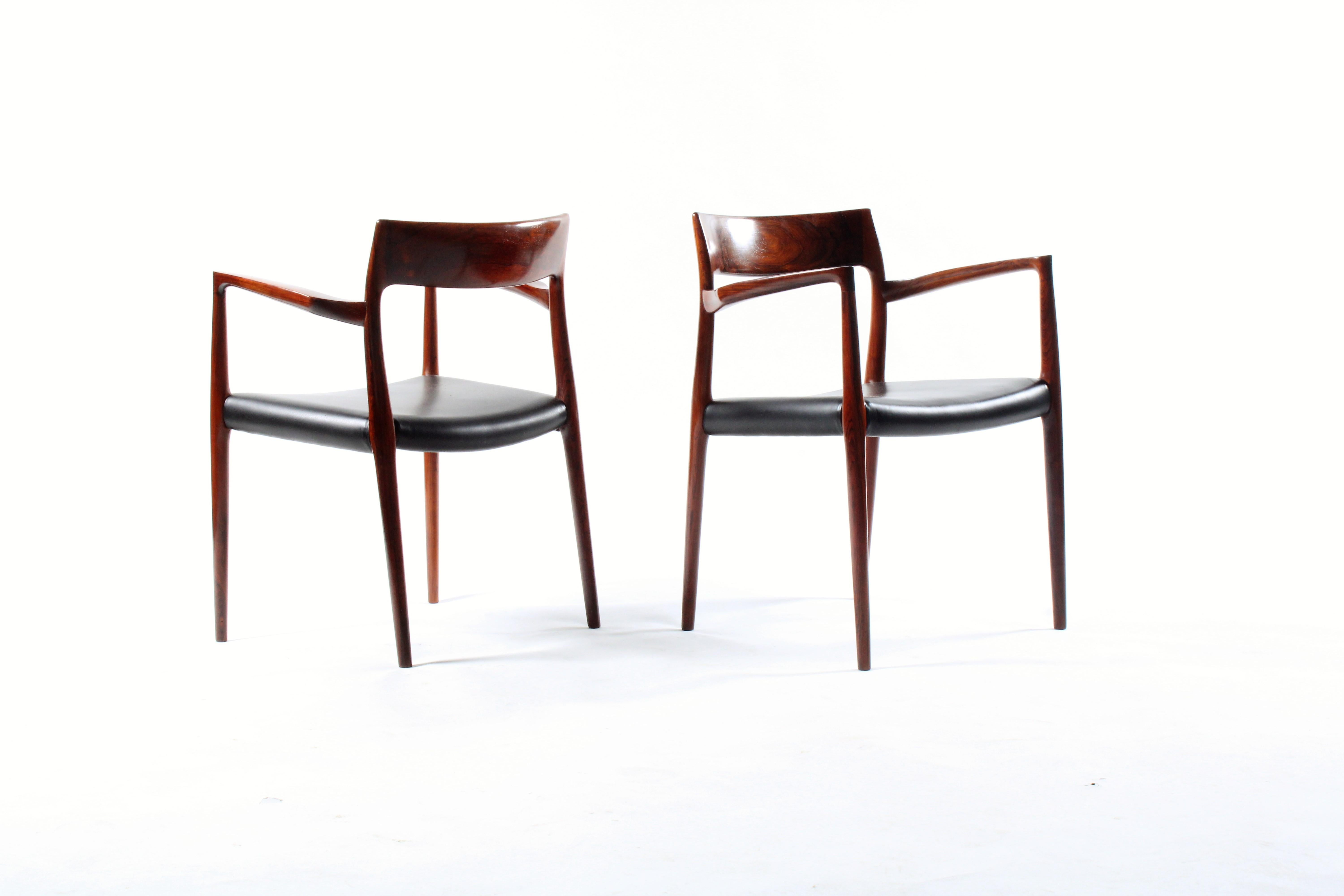 Incredible rare set of eight Niels Otto Moller Model 57 chairs in rosewood 1