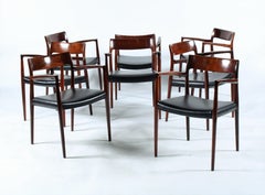 Incredible rare set of eight Niels Otto Moller Model 57 chairs in rosewood 
