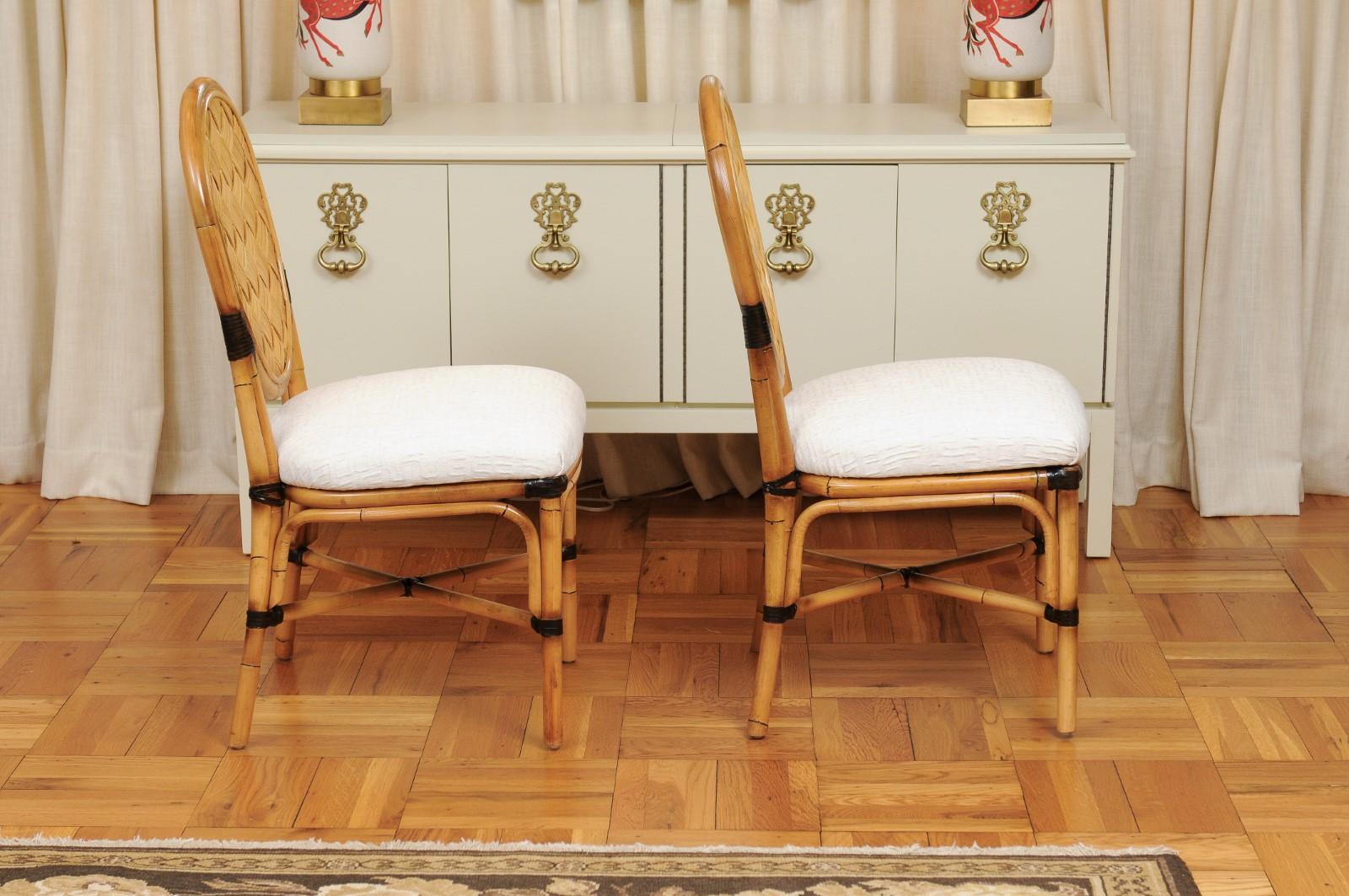 Incredible Set of 12 Custom Dining Chairs in the Style of John Hutton For Sale 3