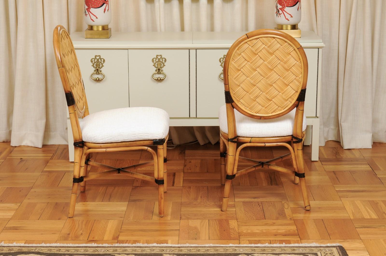 Incredible Set of 12 Custom Dining Chairs in the Style of John Hutton For Sale 4