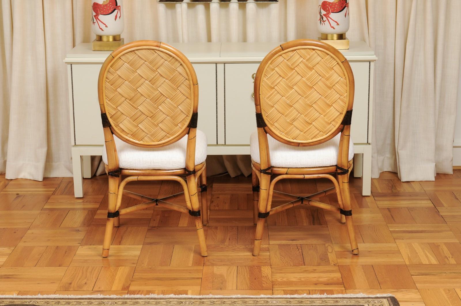 Incredible Set of 12 Custom Dining Chairs in the Style of John Hutton For Sale 5