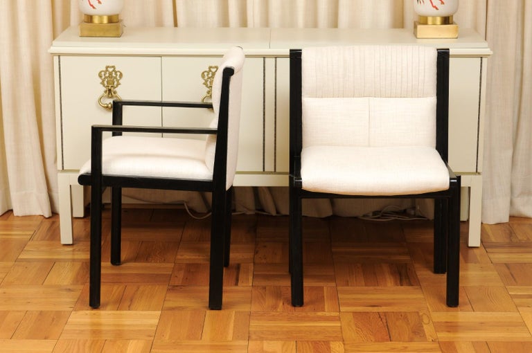 Incredible Set of 14 Cerused Oak Dining Chairs by John Saladino for Baker For Sale at 1stDibs