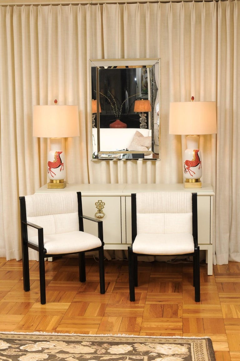 Incredible Set of 14 Cerused Oak Dining Chairs by John Saladino for Baker For Sale at 1stDibs