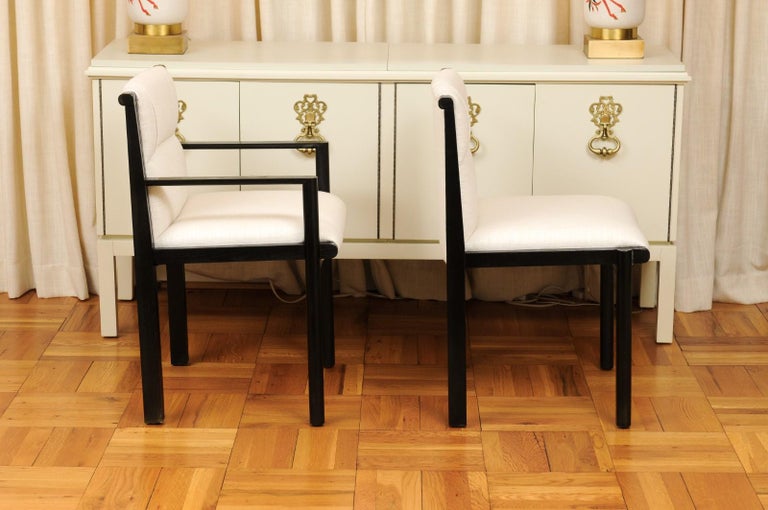 Incredible Set of 14 Cerused Oak Dining Chairs by John Saladino for Baker For Sale at 1stDibs