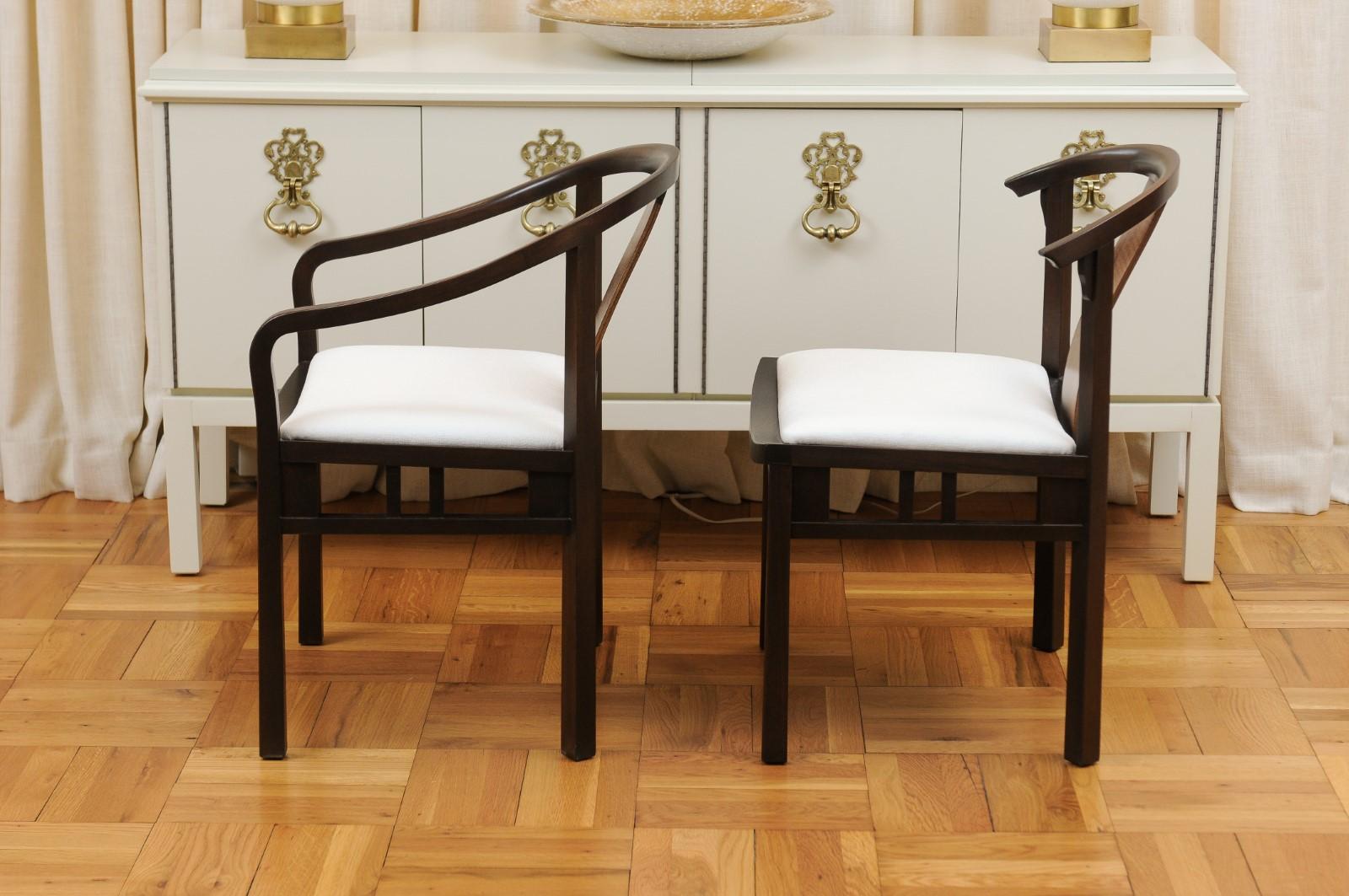 Incredible Set of 14 Rare Walnut Dining Chairs by Michael Taylor, circa 1955 For Sale 3