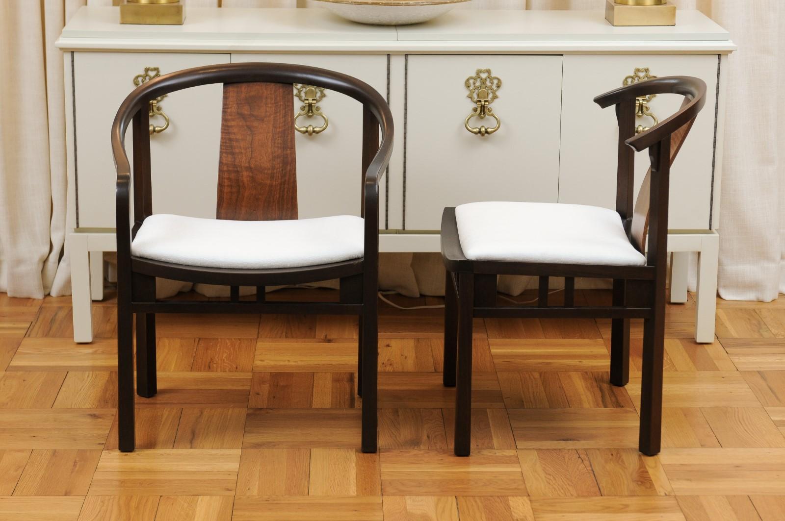 Incredible Set of 14 Rare Walnut Dining Chairs by Michael Taylor, circa 1955 For Sale 4
