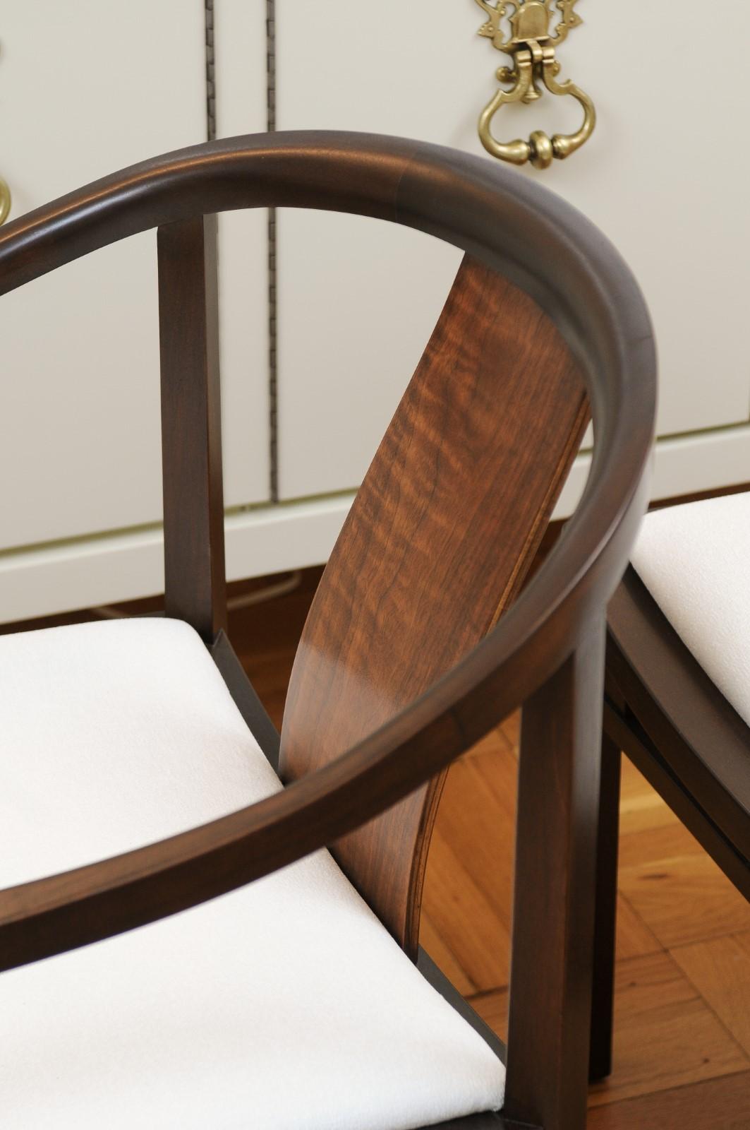 Incredible Set of 14 Rare Walnut Dining Chairs by Michael Taylor, circa 1955 For Sale 7
