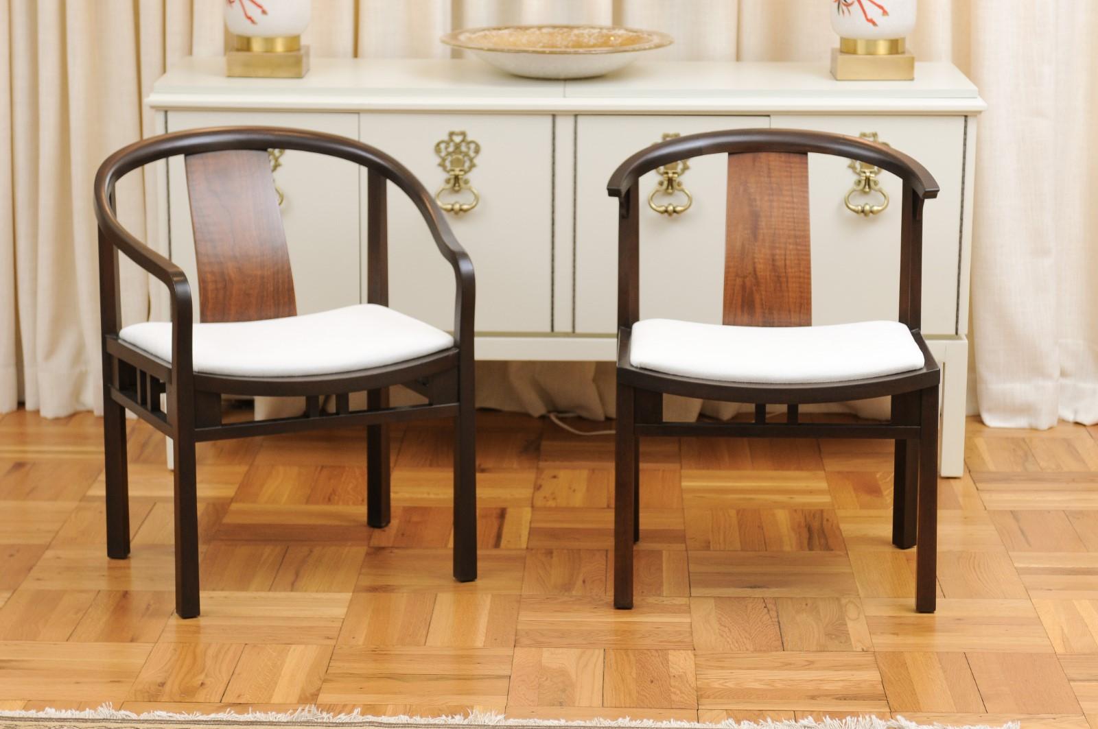 These magnificent dining chairs are shipped as professionally photographed and described in the listing narrative: Meticulously professionally restored and installation ready. This large set of rare examples is unique on the World market. Seats may