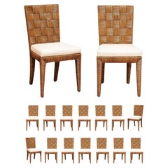 Incredible Set of 16 Tobacco Cane Chairs by John Hutton for Donghia, circa 1995