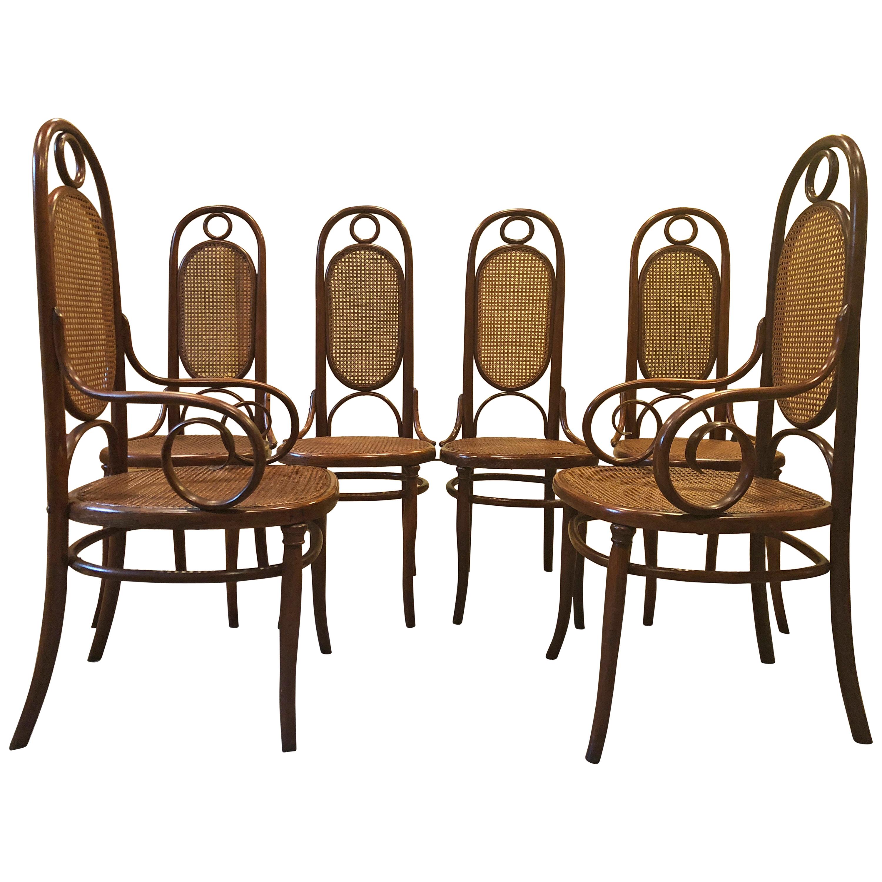 19th Century Early Austrian Vienna Thonet Set Chairs No 17 Armchairs  For Sale