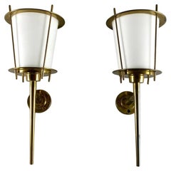 Incredible Set of Two Wall Sconces or Lanterns, Vintage