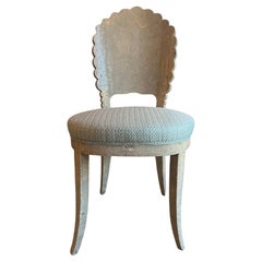 Incredible Shagreen Side Chair with Fortuny Upholstery