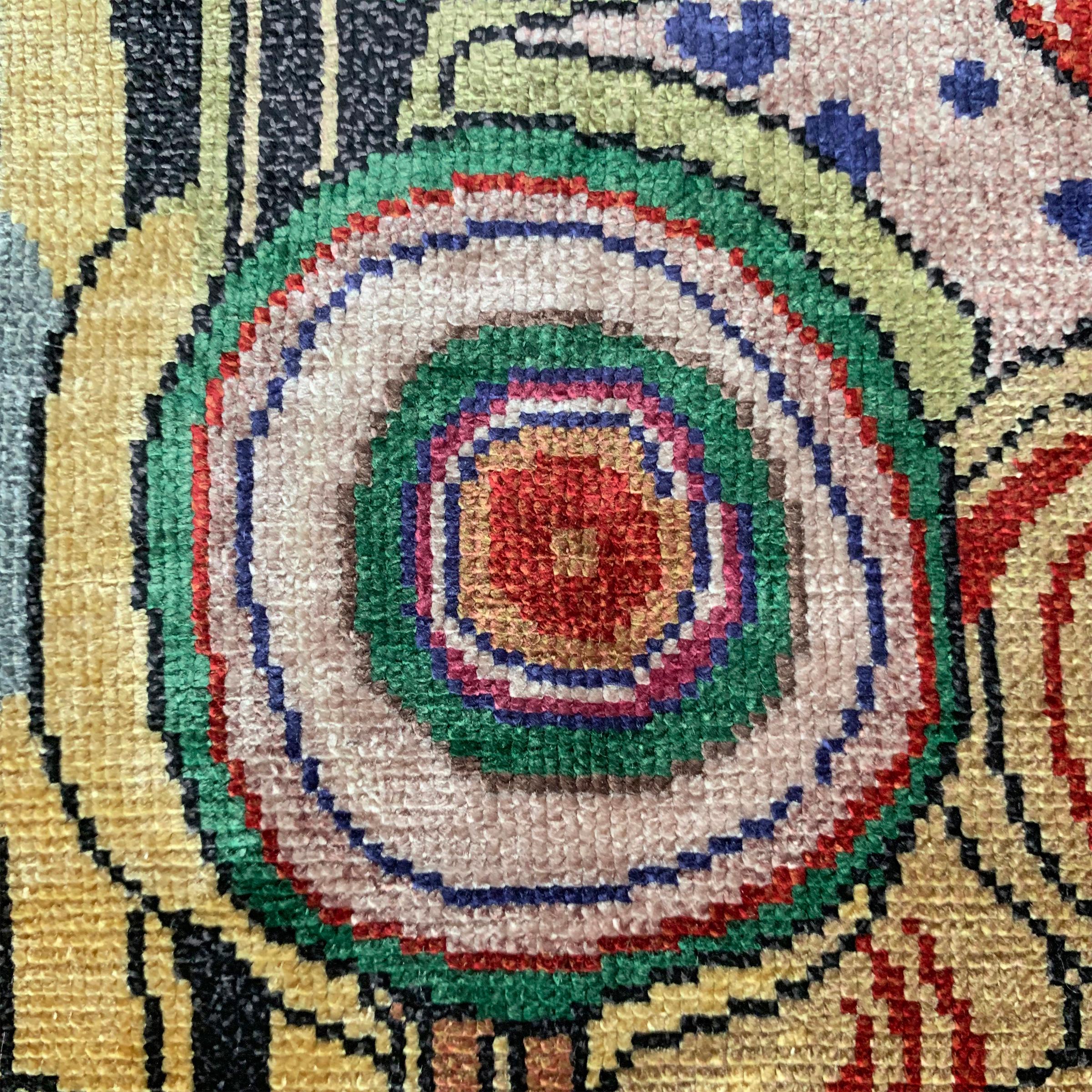 Turkish Incredible Silk Tapestry Inspired by Friedensreich Hundertwasser