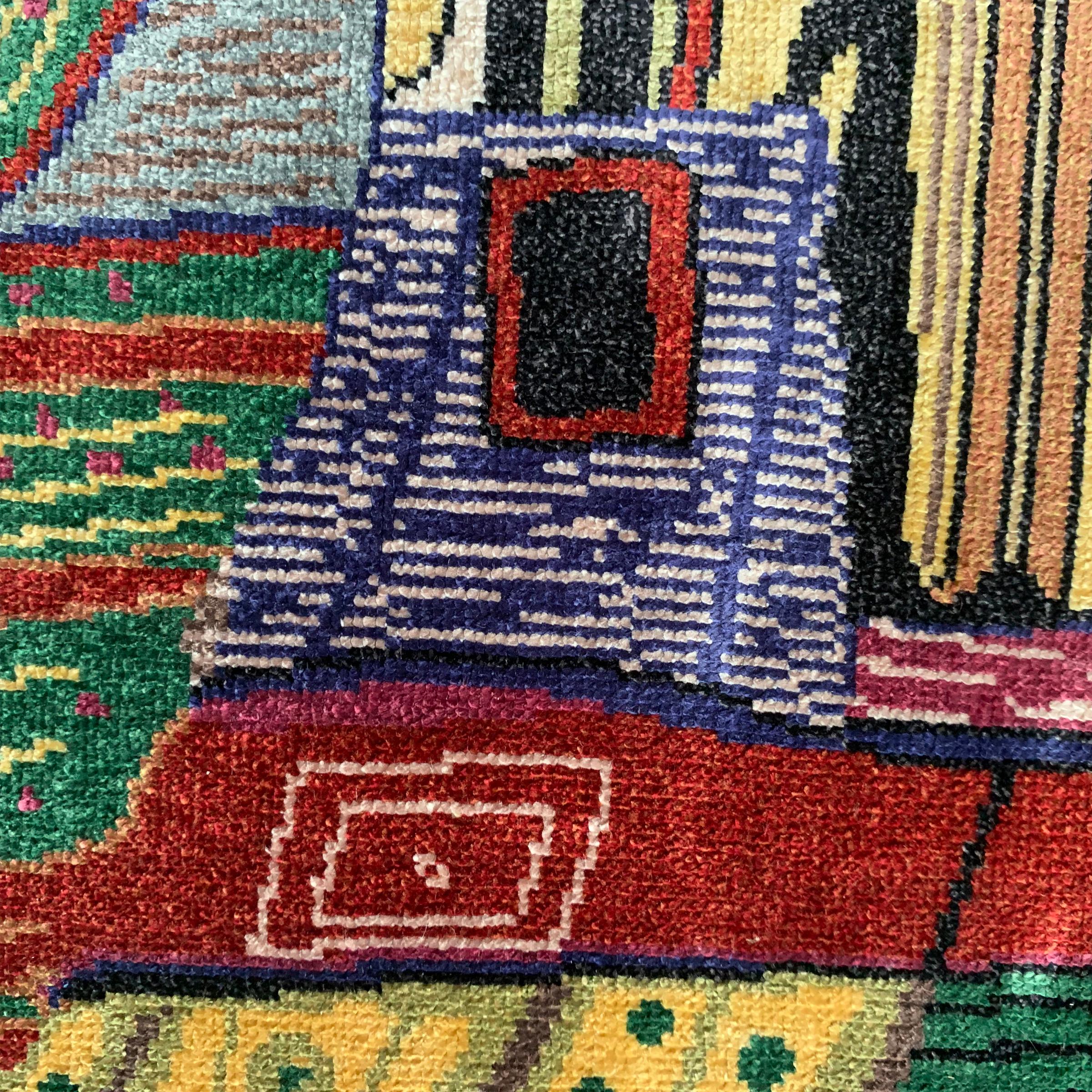 Incredible Silk Tapestry Inspired by Friedensreich Hundertwasser In Good Condition In Chicago, IL