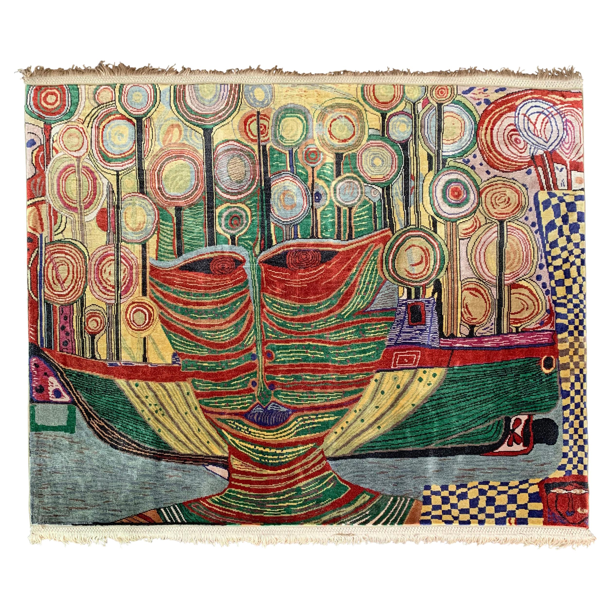 Incredible Silk Tapestry Inspired by Friedensreich Hundertwasser