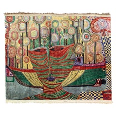 Incroyable tapisserie de soie inspirée par Friedensreich Hundertwasser