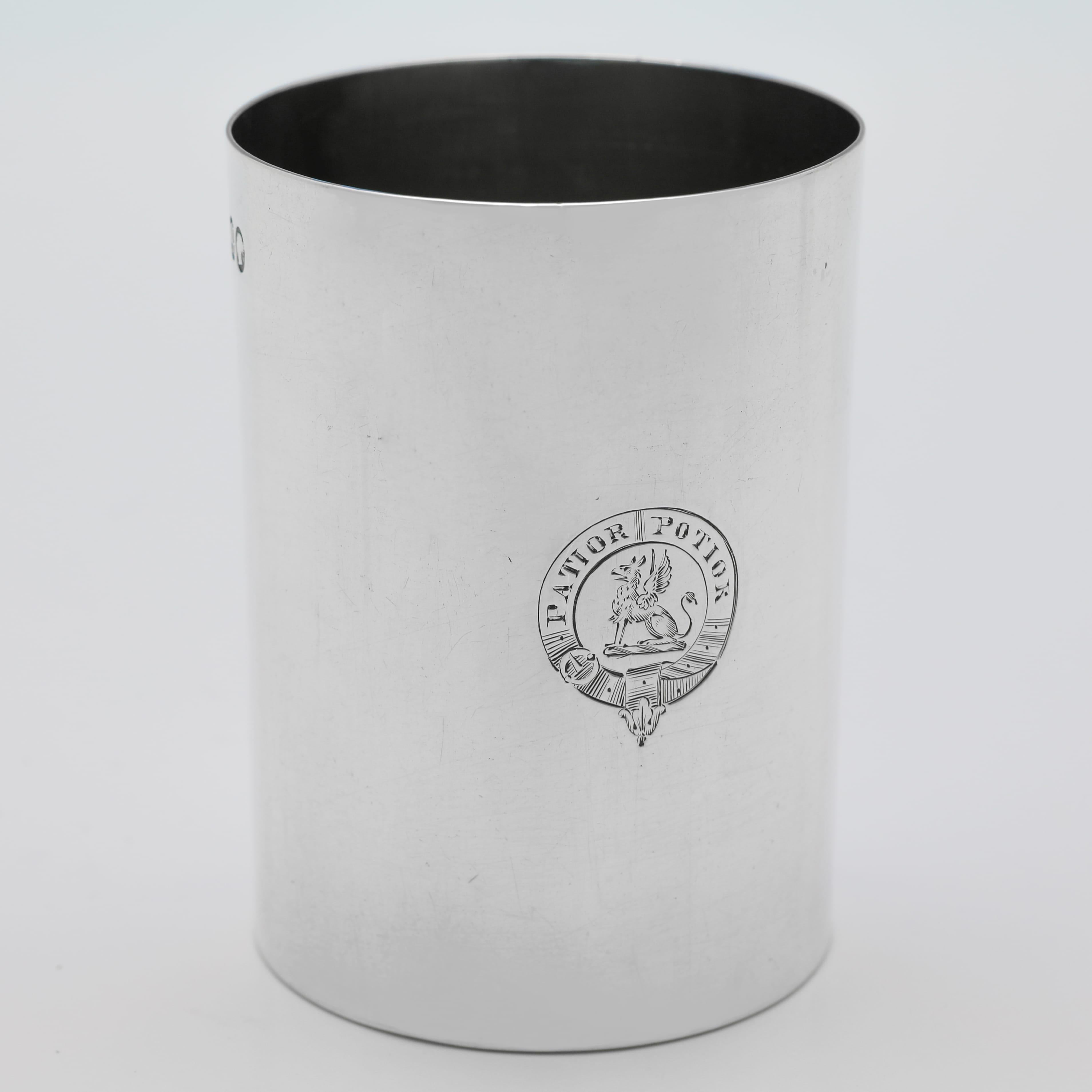 Incredible sterling silver set of stacking beakers & shot glasses from 1861 & 71 For Sale 1