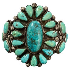 Sterling Silver Turquoise Cluster Cuff From Frank Lloyd Wright Estate