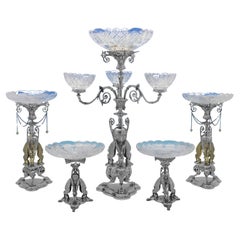 Incredible suite of Egytian Revival dessert stands - Table centrepiece 1873-1885