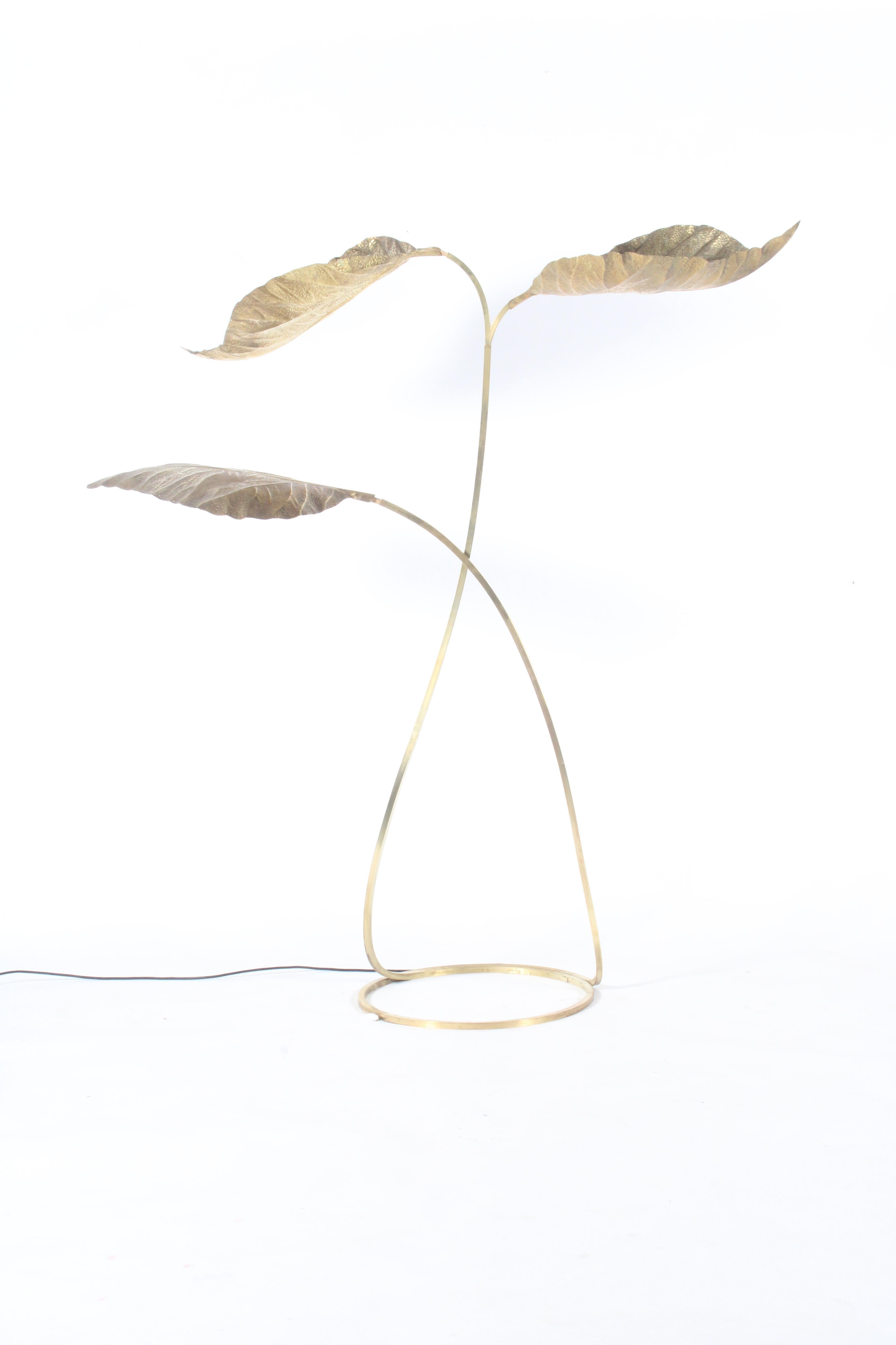 This remarkable floor lamp was created by designer sculptor Carlo Giorgi for Atelier Bottega Gadda in Milan circa 1970. A stunning piece it does not conform to one specific category, although its primary function is that of a floor lamp and it casts