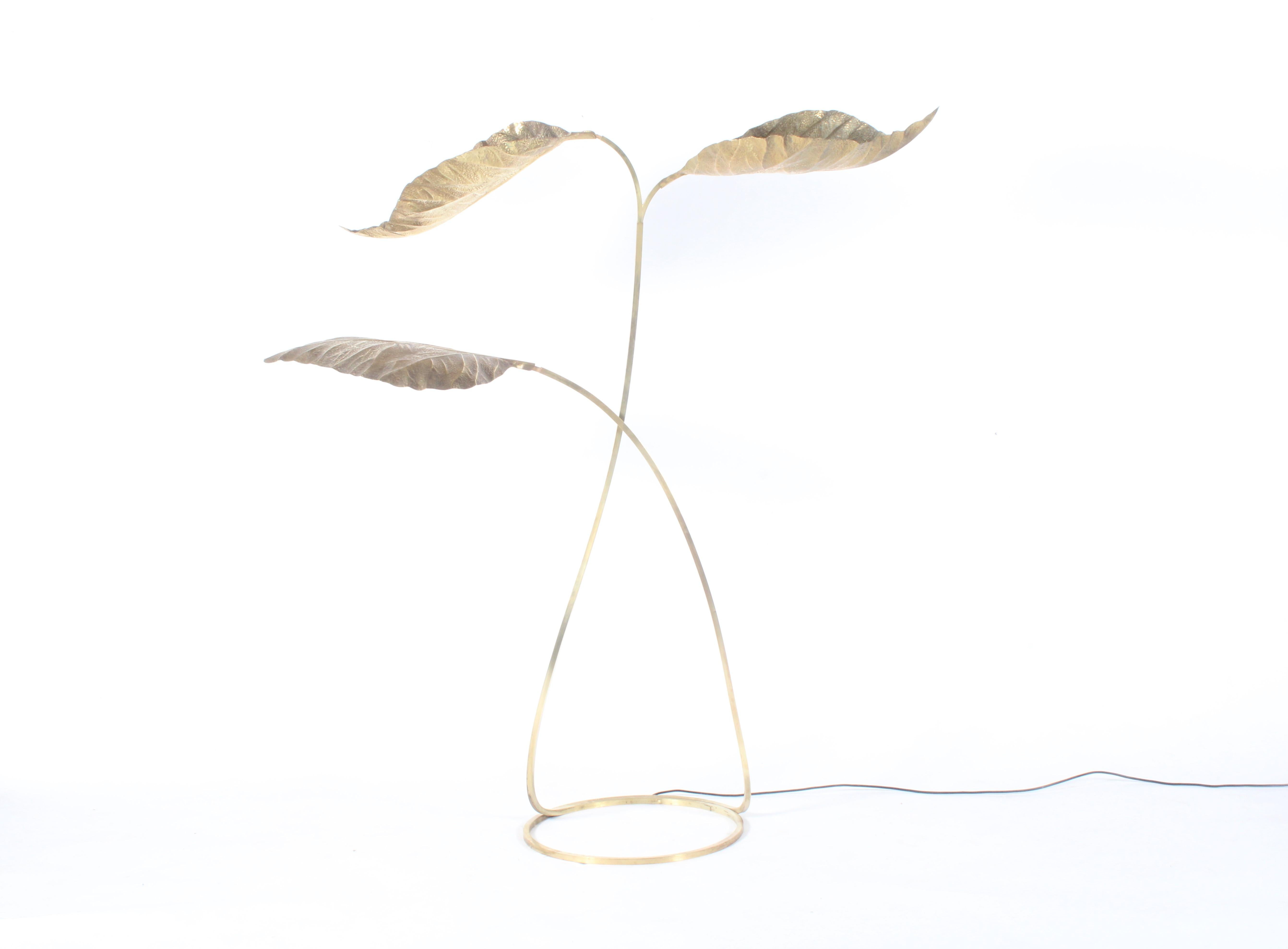 Hollywood Regency Incredible Three Leaf 'Rababaro'  lamp by Carlo Giorgi for Bottega Gada Milano
