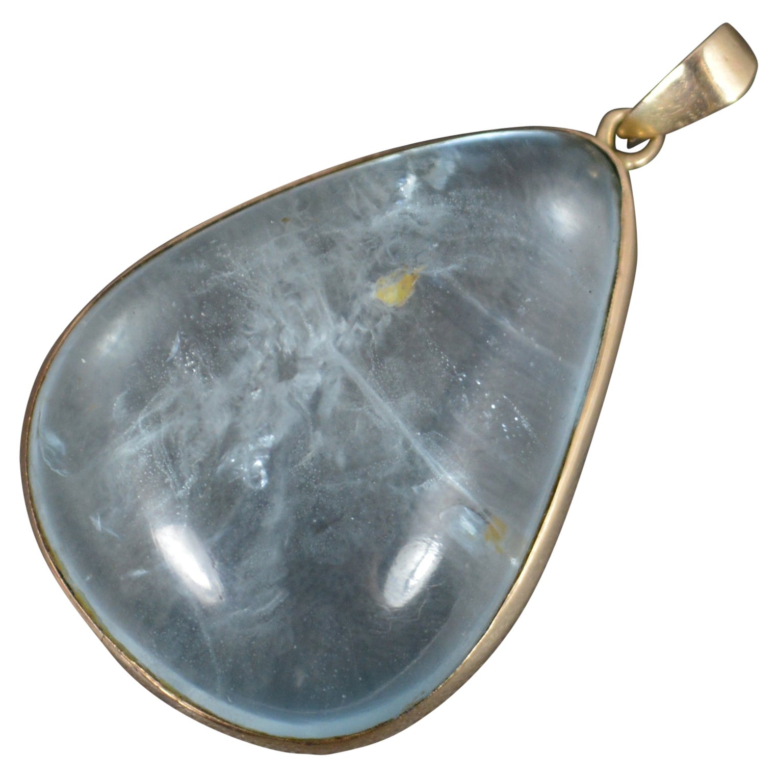 Incredibile ciondolo vittoriano a goccia di acquamarina e oro rosa 9 ct. in vendita